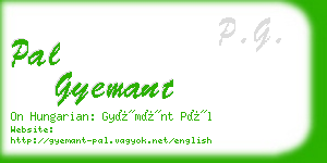 pal gyemant business card